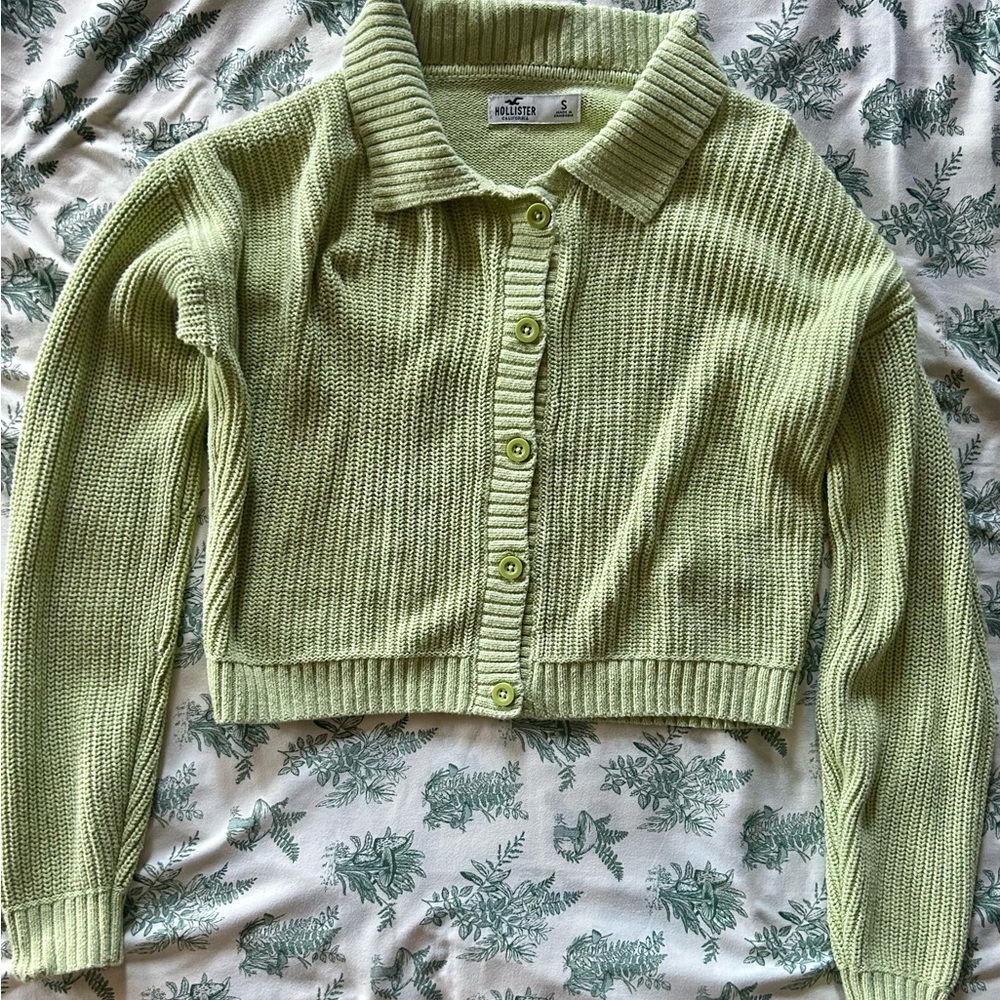 Women's Green Cropped Sweater